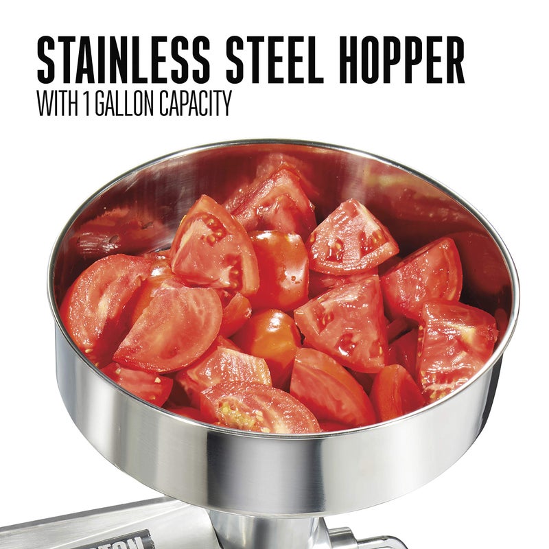 Weston Metal Tomato Strainer, 1 Gallon Hopper, Stainless Steel - Image 2